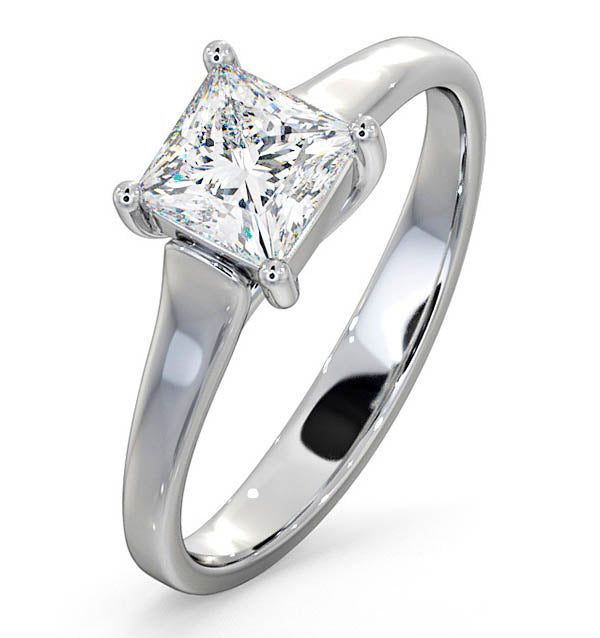 Engagement Ring Certified Lucy 18K White Gold Diamond 0.75CT-G-H/SI